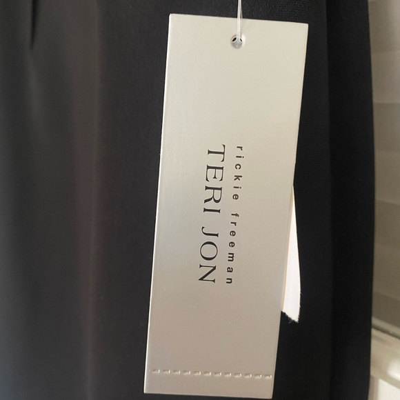 NWT Rickie Freeman for Teri Jon Black Detail Formal Evening Dress Size 6 - Picture 10 of 14